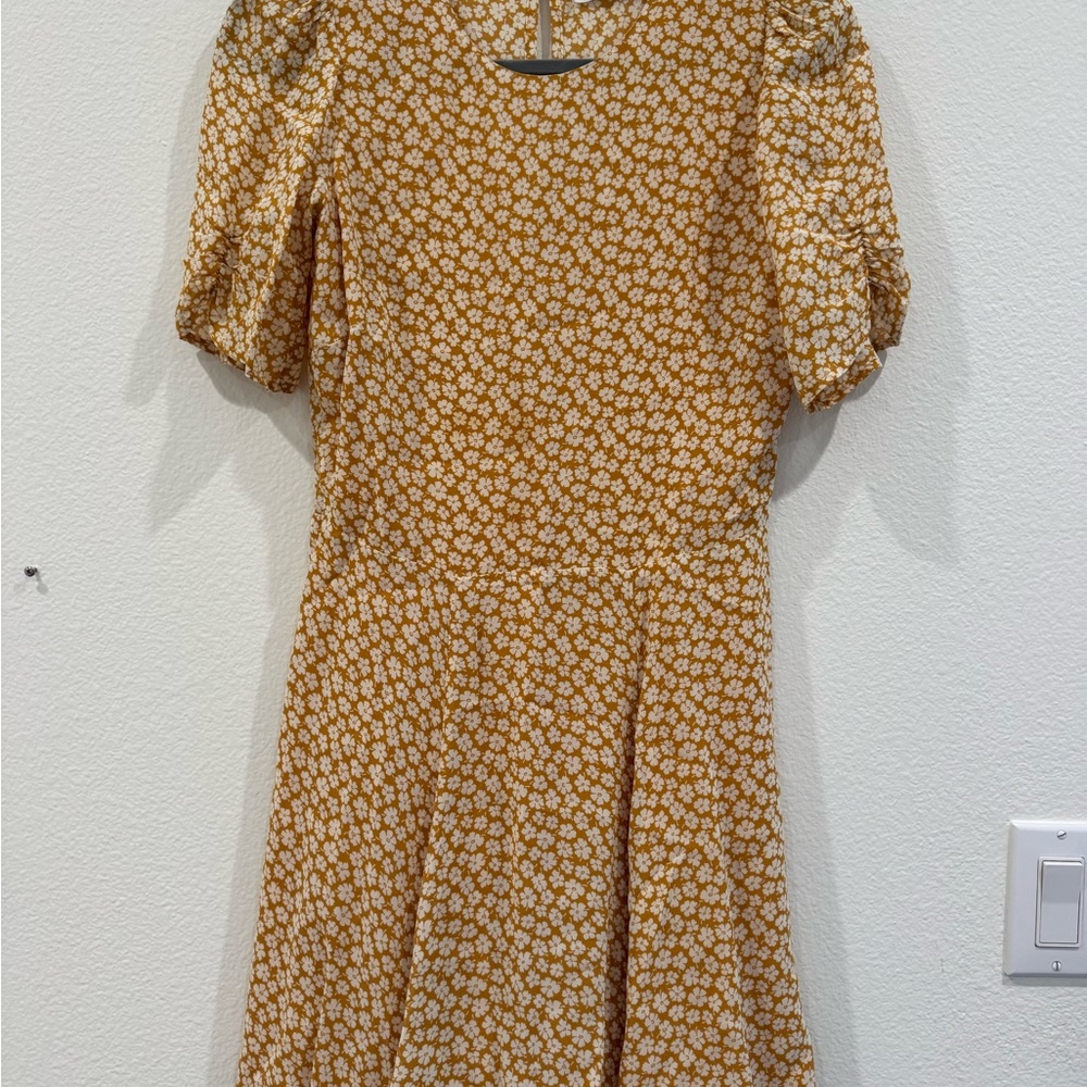Reformation Yellow Floral Mini Dress